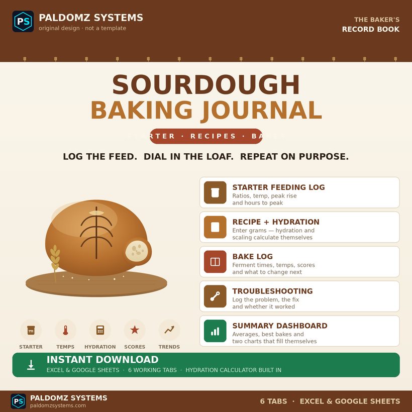 Sourdough Baking Journal — Paldomz Systems Etsy product